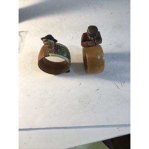 Vintage and Itsly Carved Figures Napkin Holders